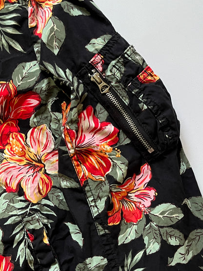 Vintage Denim and Supply Ralph Lauren black tropical floral bomber jacket