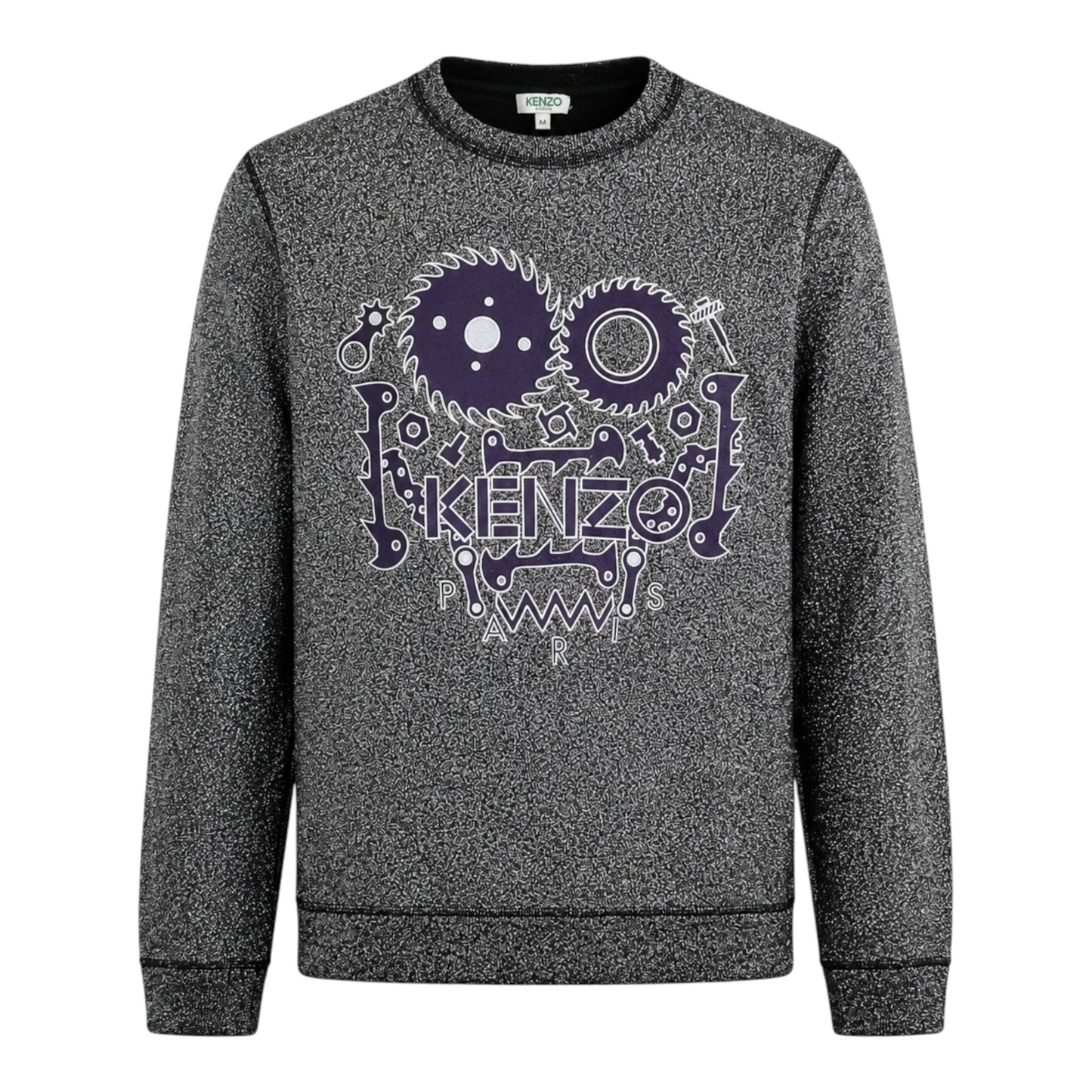 Kenzo Paris Glitter Metal Silver Purple Sweatshirt