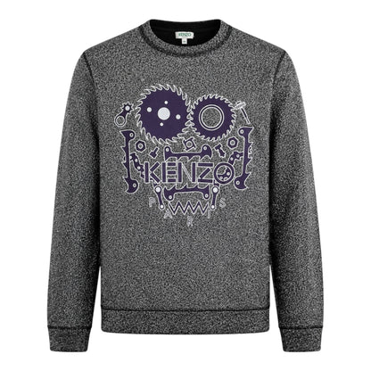 Kenzo Paris Glitter Metal Silver Purple Sweatshirt