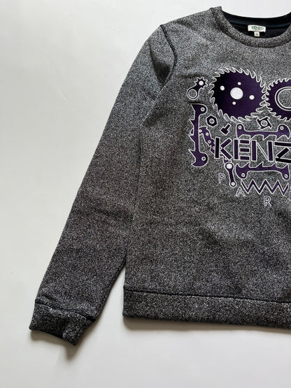 Kenzo Paris Glitter Metal Silver Purple Sweatshirt
