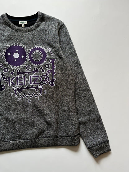 Kenzo Paris Glitter Metal Silver Purple Sweatshirt