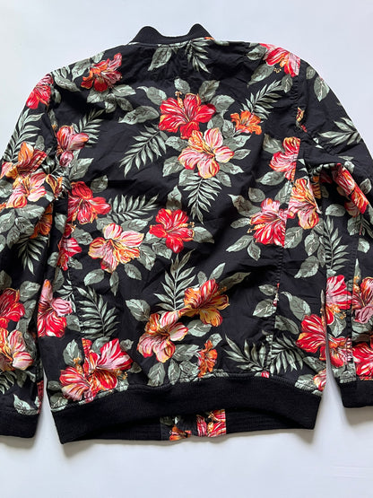 Vintage Denim and Supply Ralph Lauren black tropical floral bomber jacket