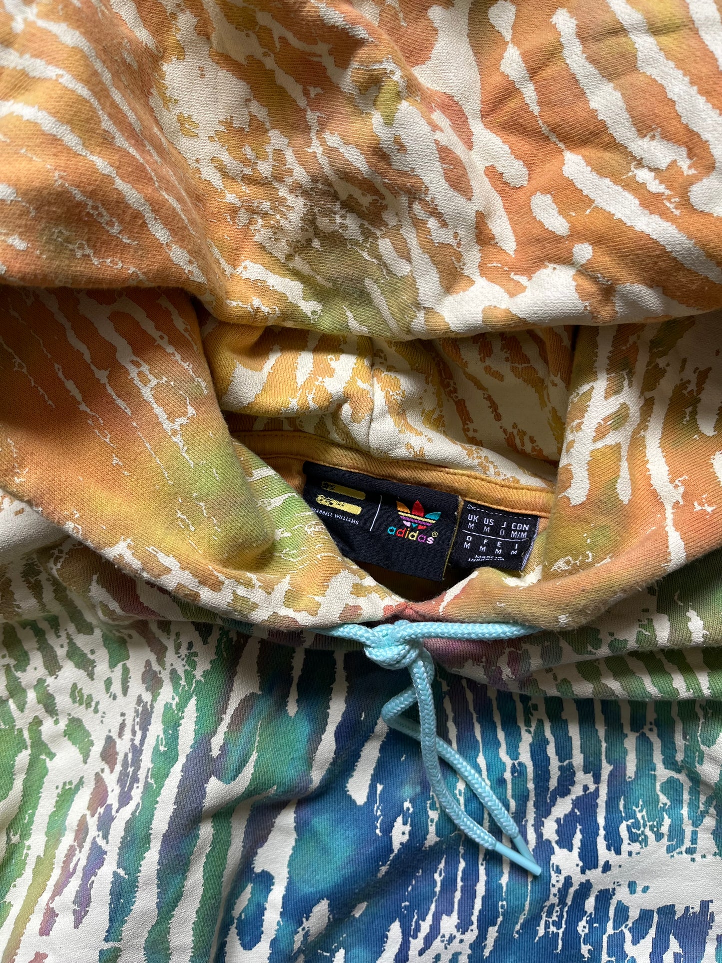 Adidas x Pharrell Williams finger print hoodie tie dye