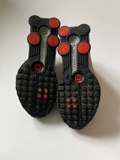 Nike Shox R4 Retro OG Black Metallic Silver Red Sneakers Shoes