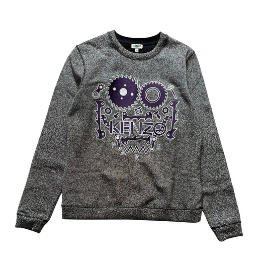 Kenzo Paris Glitter Metal Silver Purple Sweatshirt